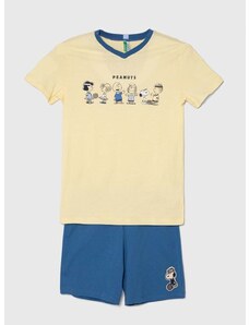 Otroška bombažna pižama United Colors of Benetton rumena barva