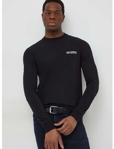 Majica z dolgimi rokavi Karl Lagerfeld moški, črna barva