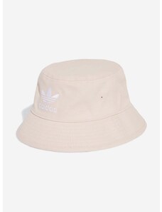 Bombažni klobuk adidas Originals Adicolor Trefoil Bucket Hat roza barva