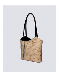 Stilska dizajnerska rjava taupe usnjena torbica za čez ramo Royal VERA PELLE