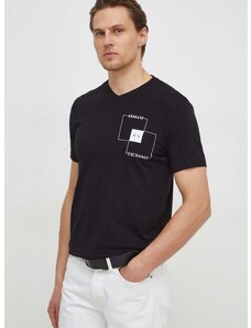 Kratka majica Armani Exchange moški, črna barva