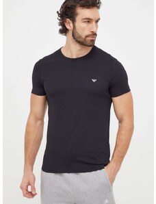 Bombažna kratka majica Emporio Armani Underwear 2-pack črna barva