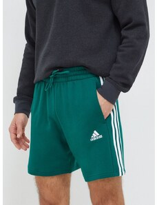 Bombažne kratke hlače adidas zelena barva