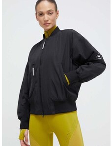 Bomber jakna adidas by Stella McCartney ženski, črna barva