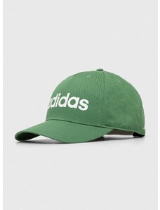 Bombažna bejzbolska kapa adidas zelena barva