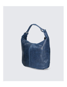Stilska praktična jeans modra usnjena torbica za čez ramo Relic VERA PELLE
