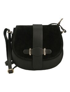 Manjša stilska črna usnjena crossbody torbica Jordane Two VERA PELLE