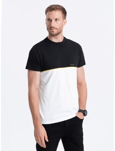 Ombre Clothing Originalna dvobarvna majica črno - bela V2 S1619