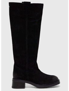 Elegantni škornji iz semiša Steve Madden Banner ženski, črna barva, SM11003092