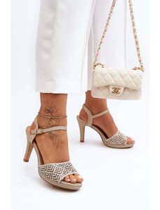 Kesi Embellished D&A Gold high-heeled sandals