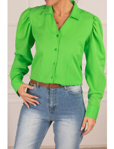 armonika Women's Green Watermelon Sleeve Fit Cut Shirt
