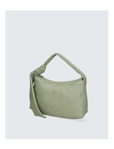 Večja dizajnerska zelena usnjena torbica za čez ramo Corine VERA PELLE