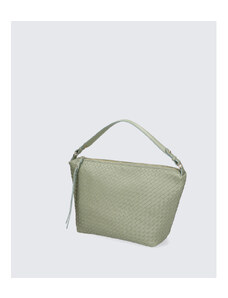 Večja dizajnerska zelena usnjena torbica za čez ramo Amber VERA PELLE