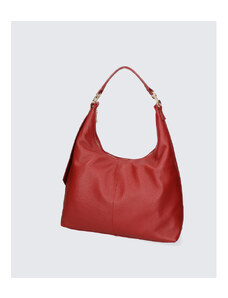 Velika praktična temno rdeča usnjena torbica za čez ramo Mariane VERA PELLE