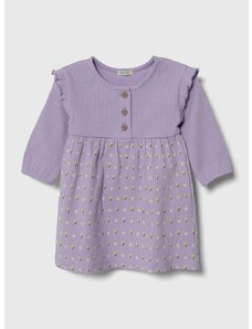 Obleka za dojenčka United Colors of Benetton vijolična barva