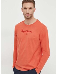 Bombažna kratka majica Pepe Jeans Eggo moška, oranžna barva