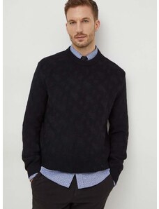Volnen pulover BOSS moški, črna barva