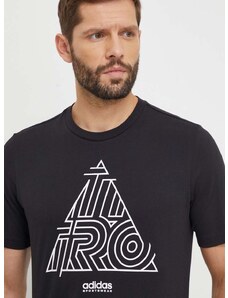 Bombažna kratka majica adidas TIRO moška, črna barva