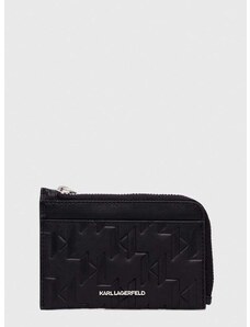 Usnjena denarnica Karl Lagerfeld črna barva