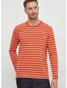 Bombažna majica z dolgimi rokavi Pepe Jeans Costa oranžna barva