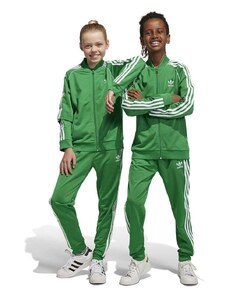 Otroški spodnji del trenirke adidas Originals zelena barva