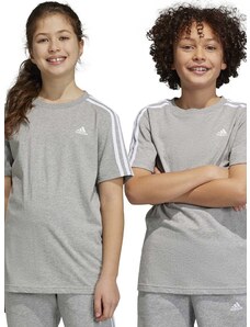 Otroška kratka majica adidas U 3S siva barva