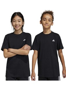 Otroška bombažna kratka majica adidas U SL črna barva