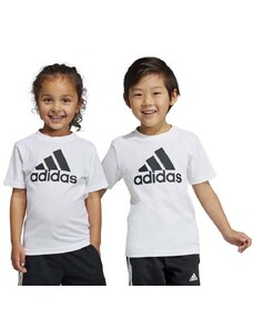 Otroška bombažna kratka majica adidas LK BL CO bela barva