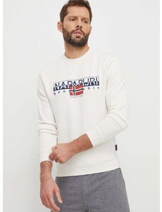 Bombažen pulover Napapijri moška, bež barva