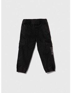 Otroške bombažne hlače Guess črna barva