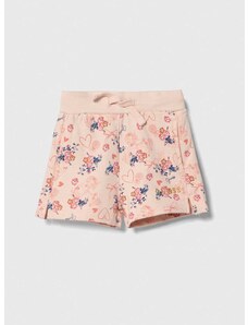 Otroške bombažne kratke hlače Guess roza barva