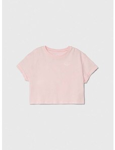 Otroška bombažna kratka majica Pepe Jeans NICKY roza barva