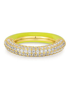LUV AJ Pave Amalfi Ring - Neon Yellow - Gold