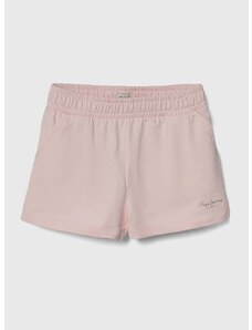 Otroške bombažne kratke hlače Pepe Jeans NERISSA roza barva