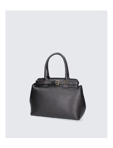 Manjša dizajnerska črna usnjena torbica za v roko Patricia VERA PELLE