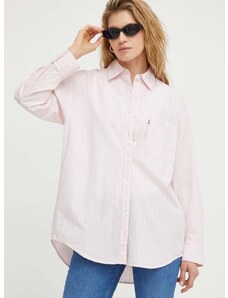 Bombažna srajca Levi's ženska, roza barva