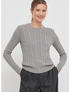 Bombažen pulover Polo Ralph Lauren siva barva