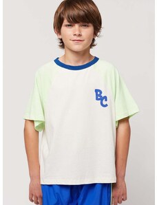 Otroška bombažna majica z dolgimi rokavi Bobo Choses zelena barva