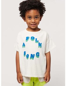 Otroška bombažna kratka majica Bobo Choses bela barva