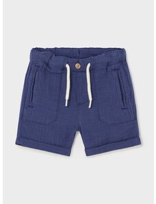 Bombažne kratke hlače za dojenčke Mayoral mornarsko modra barva