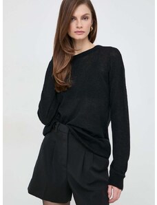 Volnen pulover Patrizia Pepe ženski, črna barva