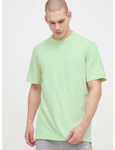 Bombažna kratka majica adidas moški, zelena barva