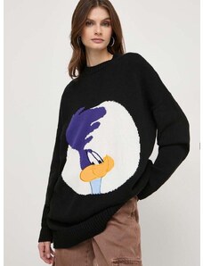 Bombažen pulover MAX&Co. x CHUFY črna barva