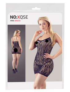 NO:XQSE - prosojna obleka s tigrastimi črtami in tangicami - črna (S-L)