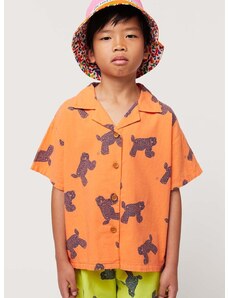 Otroška bombažna srajca Bobo Choses oranžna barva