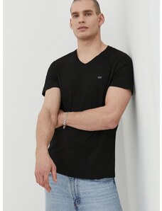 Bombažna kratka majica Diesel 3-pack moški, črna barva