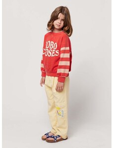 Otroške bombažne hlače Bobo Choses rumena barva