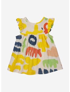 Otroška bombažna obleka Bobo Choses rumena barva