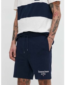 Bombažne kratke hlače Tommy Jeans mornarsko modra barva