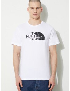 Bombažna kratka majica The North Face M S/S Easy Tee moška, bela barva, NF0A87N5FN41